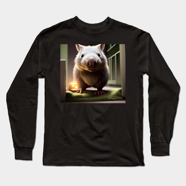Wombat paying you a visit Long Sleeve T-Shirt by J7Simpson
